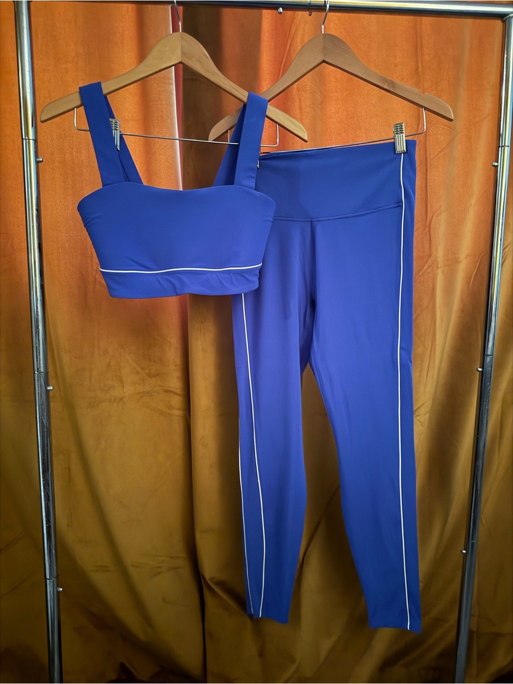 Royal Blue Leggings & Matching Crop Top Set